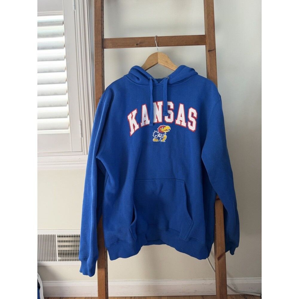 VTG Kansas Jayhawks Hoodie KU Top Of The World Blue Size XL